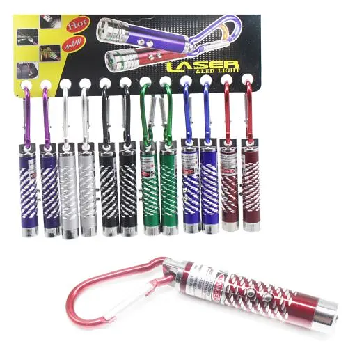 Фонарик MK 4301-2 7см,брелок, свет, лазер, бат МИКС - фото 1