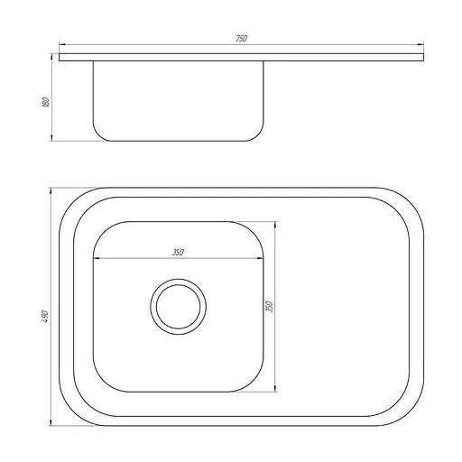 Мийка кухонна Mira MR 7549 D Decor прямокутна з полицею 750х490х180 мм 30412 - фото 3