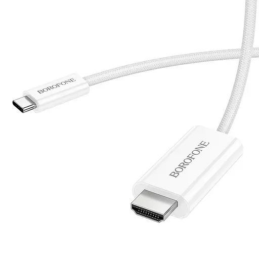 Кабель адаптер Borofone dh10 конвертер USB-C to HDMI 4K 1 метр білий