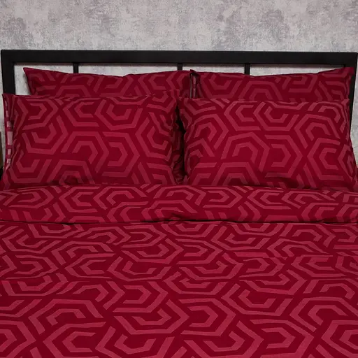 Комплект постільної білизни Moon&Star Бязь Gold Люкс Burgundy Charm King Size 220x240 наволочки 2х50х70 - фото 3