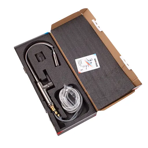 Смеситель для кухни с выдвижным изливом Mixxus Premium Pull 014 graphite MI6959 Графит - фото 3