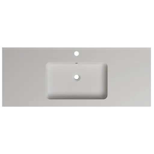 Раковина глянцевая врезная Amidicon Rodeo 120 1200x480 из литого камня RODEO_120_HL, Белый - фото 4