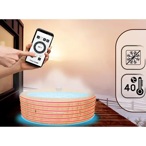 Джакузи-SPA надувная THUNDER LATTE 6-местная серая мебель из ротанга 4 шт. (LATTE-HALF-GRAY) - фото 4