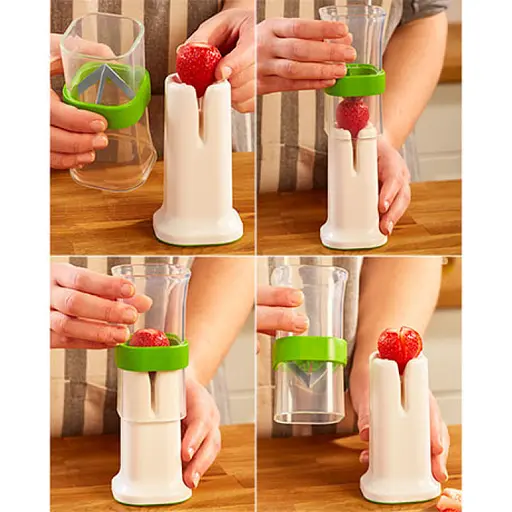 Ручная овощерезка измельчитель для нарезки овощей и фруктов на четвертинки (4 части) The Quarter Cutter, Kitchen Master Салатовый 85689 - фото 9