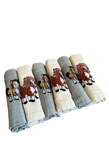 Набір 6 вафельних рушників Nilteks кухонні 30х50 см street різнобарвний TC303376102 - фото 3