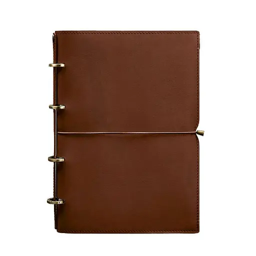 Шкіряний блокнот А4 на кільцях (Софт-бук) 9.0 в м'якій обкладинці світло-коричневий Краст - фото 8