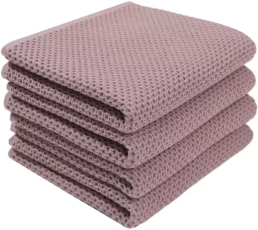 Набір кухонних вафельних рушників зі 100% бавовни 34*74 см 4 шт Кава - М’які Суперпоглинаючі - фото 1