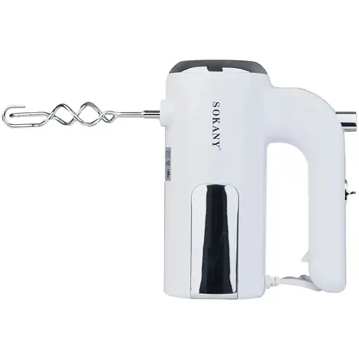 Ручний міксер Sokany SK-6640 із насадками для тесту 5 швидкостей 400Вт Білий - фото 2