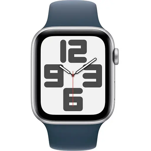 Смарт-часы Apple Watch SE 2 GPS 44mm Silver Aluminium Case with Storm Blue Sport Band M/L MREE3 - фото 3