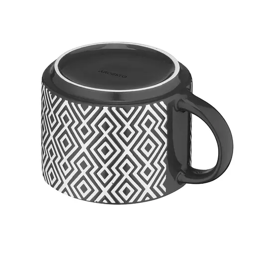 Чашка фарфоровая 330 мл Weaving F Ardesto бело-черная AR3473F - фото 4
