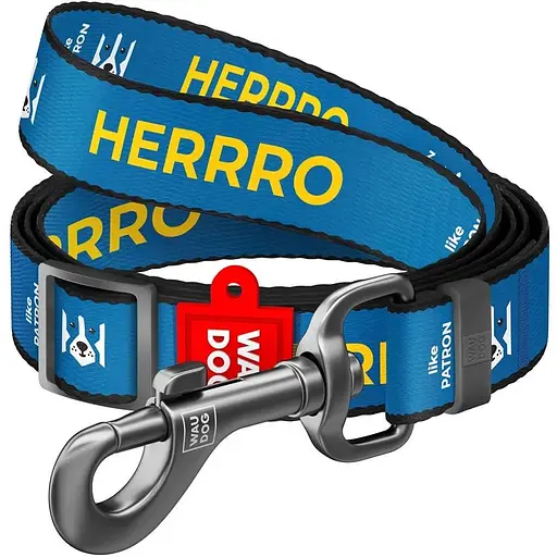 Повідець для собак Waudog Nylon з нейлону регульований, малюнок "Патрон", розмір L-XXL