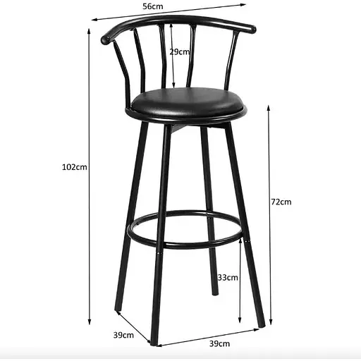 Комплект барних стільців Costway Pareo з спинкою - фото 7