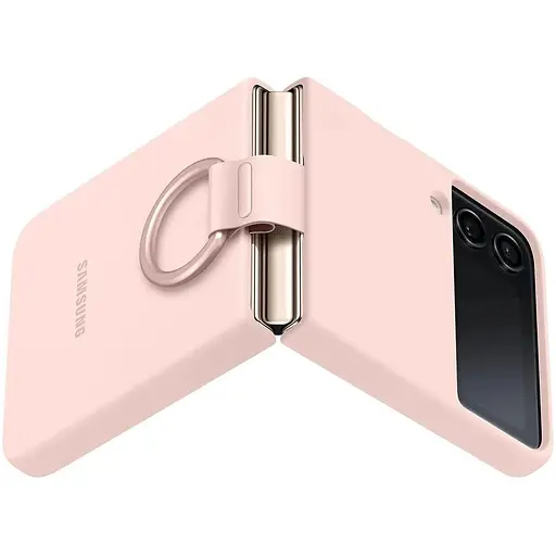 Оригінальний силіконовий чохол із кільцем Samsung для Galaxy Z Flip4 Silicone Cover with Ring Pink EF-PF721TPEGUA - фото 9