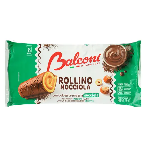 Мини рулеты Balconi Rollino Nocciola с орехом 222 г