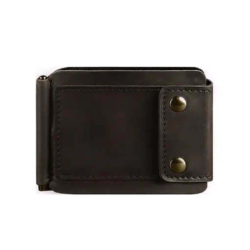 Мужской кожаный портмоне темно-коричневый 10.0 зажим для денег Crazy Horse - фото 9