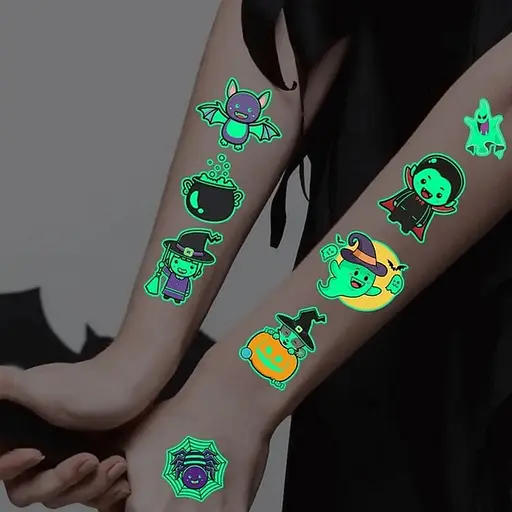Набор детских временных татуировок Halloween glow kids-tatto-halloween-glow-set-1 - фото 2