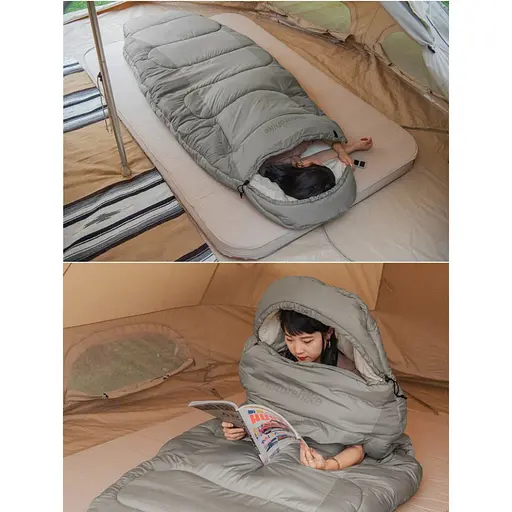 Спальный мешок овальный Naturehike PS300 CNK2350WS026, серый - фото 6