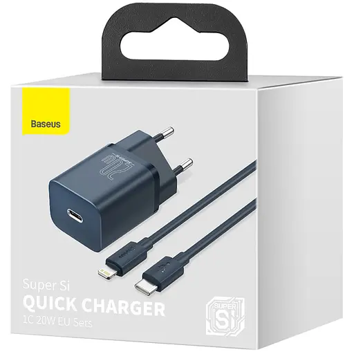 Зарядное устройство для Baseus Super Si Quick Charger 1C 20 W с кабелем Type-C Lightning 1m - фото 5