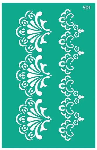 Трафарет багаторазовий самоклеючий №501 Бордюрний 13×20см Ажур Rosa Talent