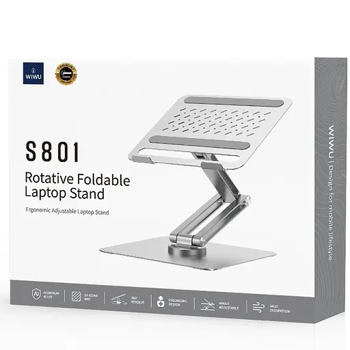 Підставка для ноутбуку WIWU ZM-S801 Rotative Foldable Laptop Stand Silver - фото 8