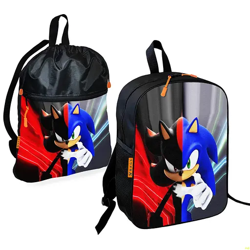 Шкільний рюкзак дитячий Супер Сонік + Сумка для взуття спортивної форми рюкзак-мішок для хлопчика (01836)