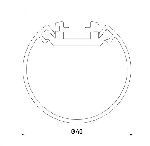 Профиль круглый D40 мм рассеиватель PC в комплекте 2 м Kloodi KLPT40 2 - фото 2