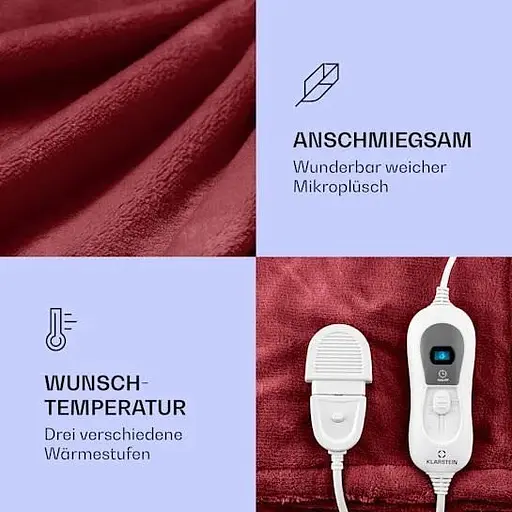 Электроодеяло Klarstein Dr.Watson XL 120 Вт (10031657) Красный - фото 5