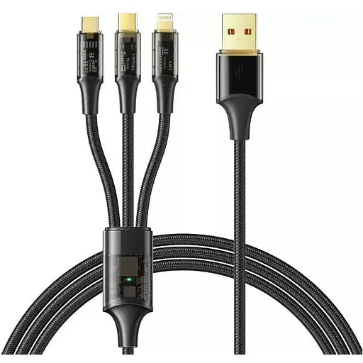 Кабель Mcdodo Amber Series 3 in 1 6A Super Fast Charging Cable 1,2 м CA-3330 Черный