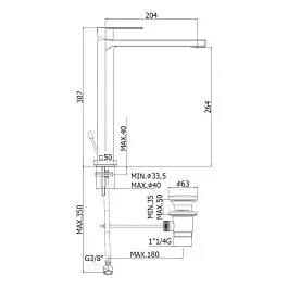 Смеситель для раковины высокий Paffoni Tango с донным клапаном chrome TA085CR, Хром - фото 3