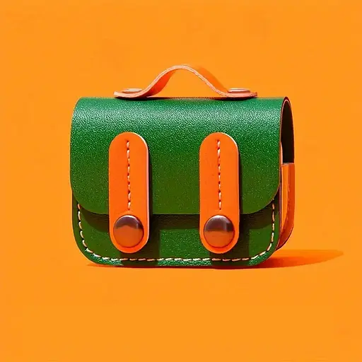 Шкіряний футляр Briefcase для навушників AirPods Pro Green / Orange - фото 2