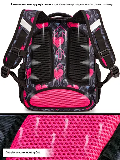 Ортопедический рюкзак в школу для девочки с Котиком SkyName 37х30х18 см для младших классов (R2-223) - фото 4