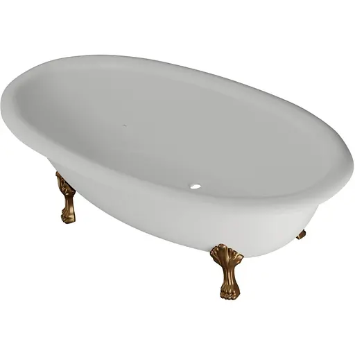 Ванна отдельностоящая глянцевая Amdcon Olmpa 180x90 белая из литого камня бронзовые ножки OLMPA_180_nzhk-br_HL Белый - фото 1