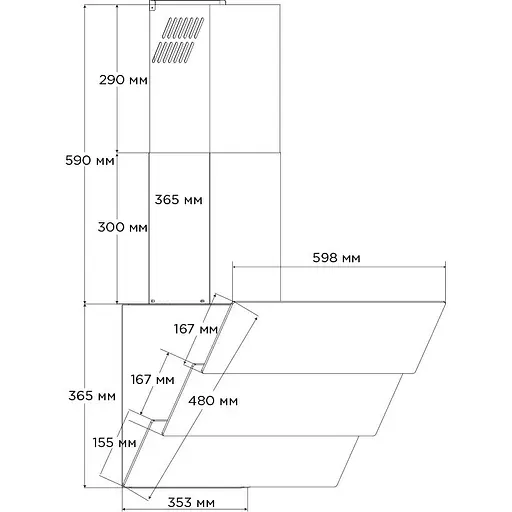 Вытяжка наклонная Pyramida ND 855 BL [142786] - фото 11