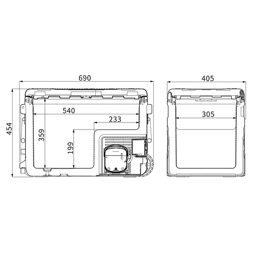 Компрессорный автохолодильник Alpicool U45E (45 литров) - фото 6