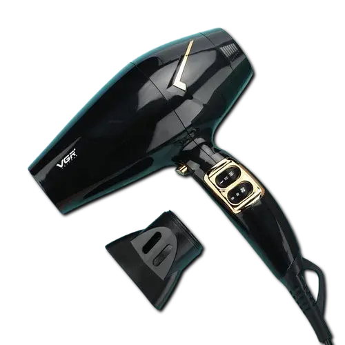 Фен VGR V-423 с ионизацией для сушки и укладки волос с концентратором 2200 Вт Черный - фото 4