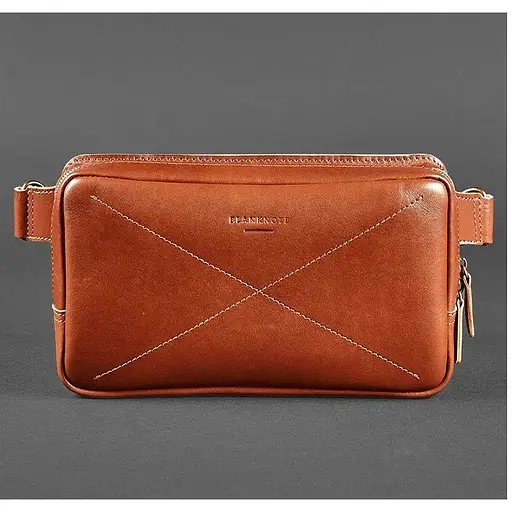 Шкіряна поясна сумка Dropbag Maxi світло-коричнева - фото 1