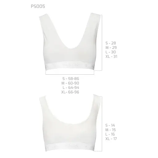 Спортивный топ из эластичного хлопка Passion PS005 TOP white L - фото 3
