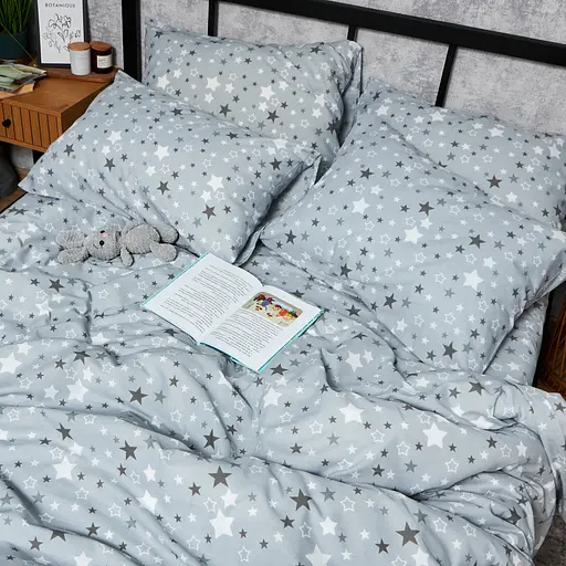 Пододеяльник Moon&Star Бязь Gold Люкс Silver Stars Двуспальный 175x210 см - фото 3