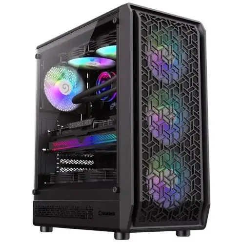 Корпус GameMax Forge AB, чорний, без БЖ, Midi Tower, E-ATX / ATX / Micro ATX / Mini ITX, Type-C / USB 3.0 / USB 2.0, макс. CPU - - фото 1