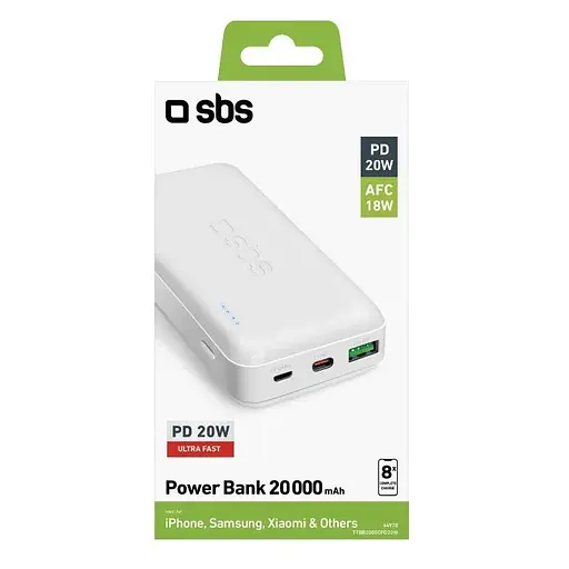 Павербанк SBS Powerbank 20000 mAh White (TTBB20000PD20W) - фото 4
