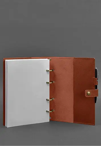 Шкіряний блокнот з датованим блоком (Софт-бук) 9.1 світло-коричневий - фото 4