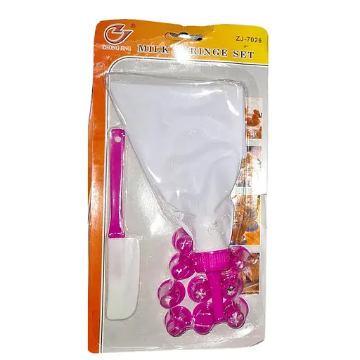 Набір кондитерський (шпатель, силіконовий мішок багаторазовий і 9 насадок), Kitchen Master Рожевий 86327 - фото 5