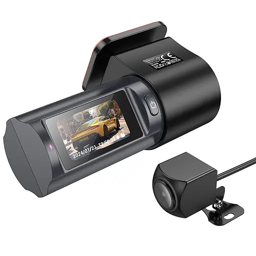Відеореєстратор Hoco DV8 2K display hidden driving recorder (with rear camera) Black - фото 5