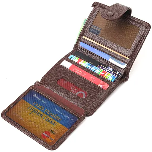 Мужской кожаный кошелек Canpellini 10.6х9х1 см acs0025043 - фото 5