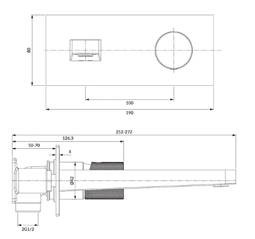 Змішувач для умивальника прихованого монтажу Omnires Contour antracite CT8015AT Чорний матовий - фото 4