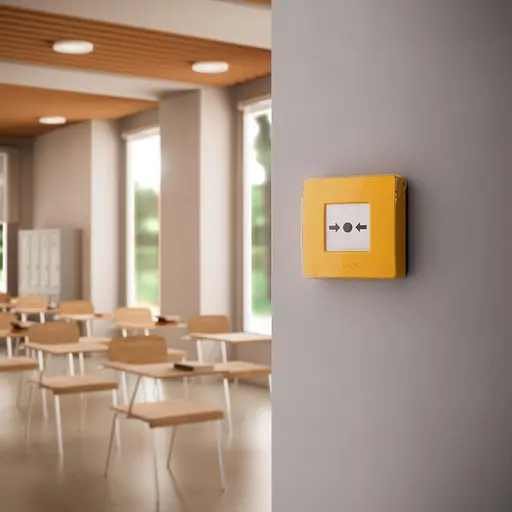 Беспроводная настенная кнопка для активации пожарной тревоги вручную Ajax для жилых объектов Manual Call Point, jeweller, беспроводной, желтый - фото 2