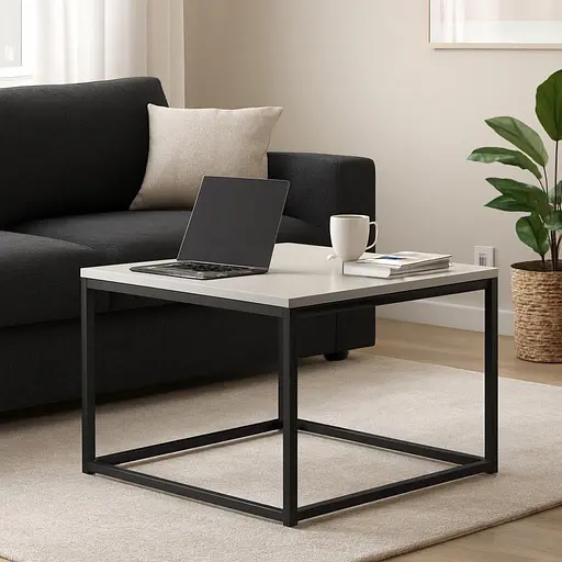 Стіл журнальний лофт Orange-Line ОП-191 600х600х450 мм Чорний/Кашемір - фото 2