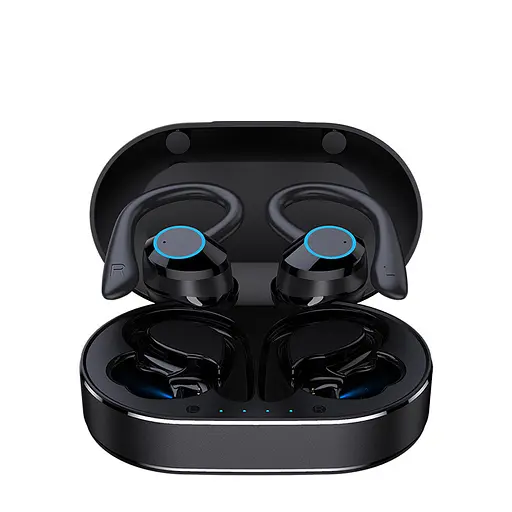 Беспроводные спортивные Bluetooth наушники TWS Q23 Pro водонепроницаемые с сенсорами и микрофоном Черный - фото 4