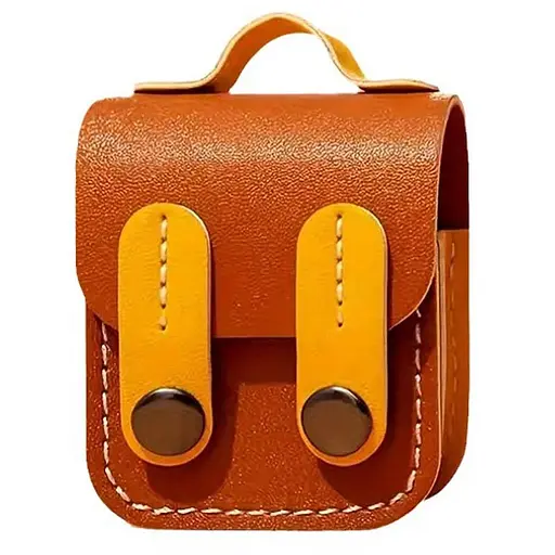 Шкіряний футляр Briefcase для навушників AirPods 1/2 Brown / Yellow