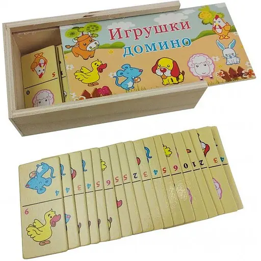 Деревянная игрушка Домино в пенале MD 2482 Животные - фото 1